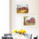 2 granges d'automne, reproduction d'art murale, décoration pour le salon et la chambre à coucher, avec sculpture en bois sur bois, matériaux de qualité artisanale encadrés en blanc