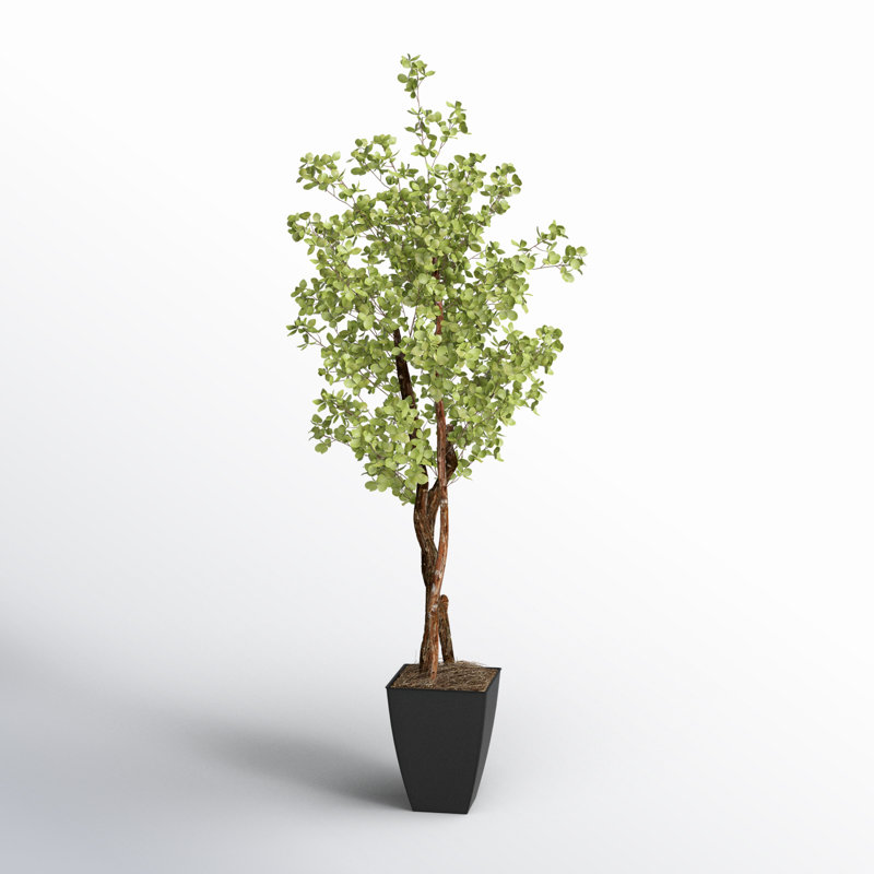 Faux Star Leaf Tree Tree in Metal Planter