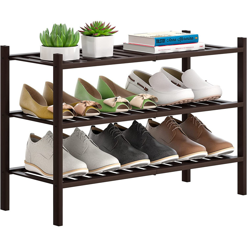 Range-chaussures 3 paires, Brun