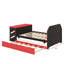 Lit de jour en bois double - Lit gigogne simple, bureau et ports de chargement USB inclus-80921754