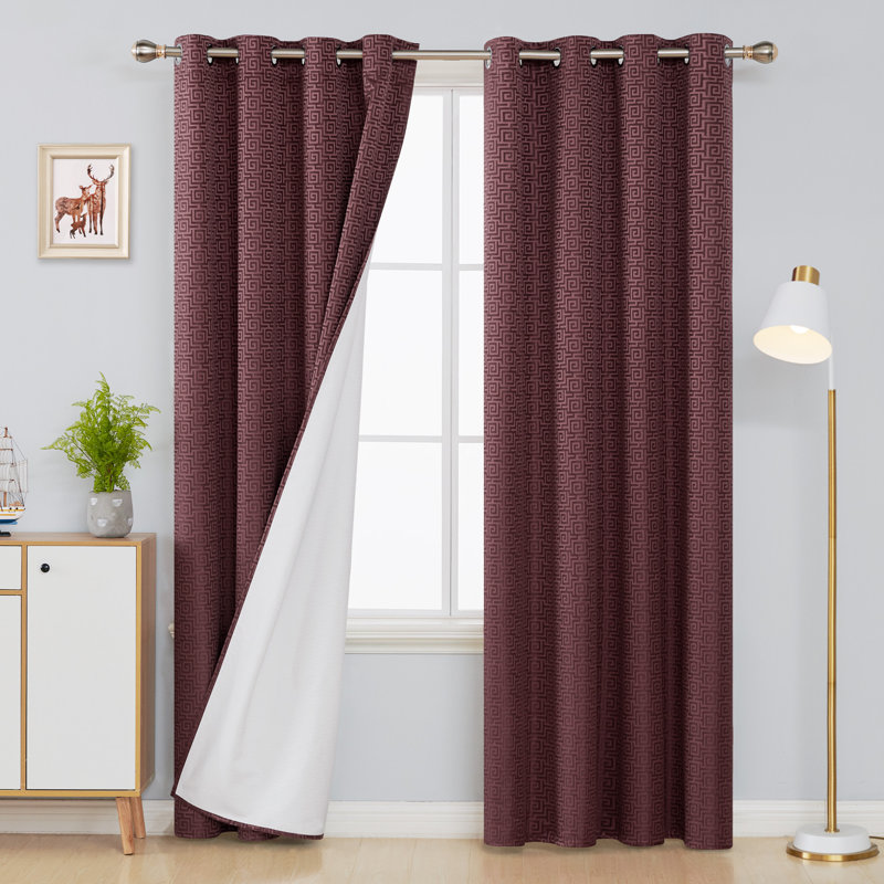 Hamblen Blackout Curtain Pair, Wine, 51" W x 107" L