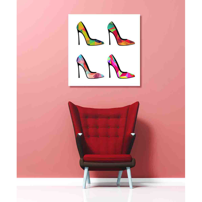 Polygonal Shoes by Andrew Lee - Wrapped Canvas Print, 46cm H x 46cm W