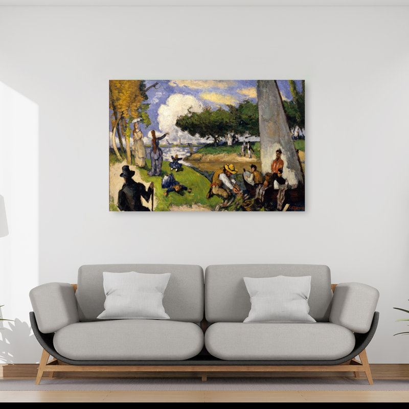Les Pêcheurs, vers 1875. Estampe d'art mural abstraite et contemporaine représentant un paysage de poissons et de nature.