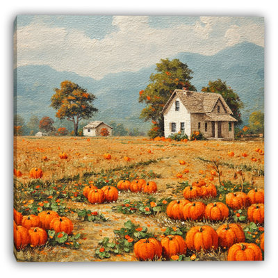 Pumpkin Harvest Lane Wrapped Canvas Wall Art