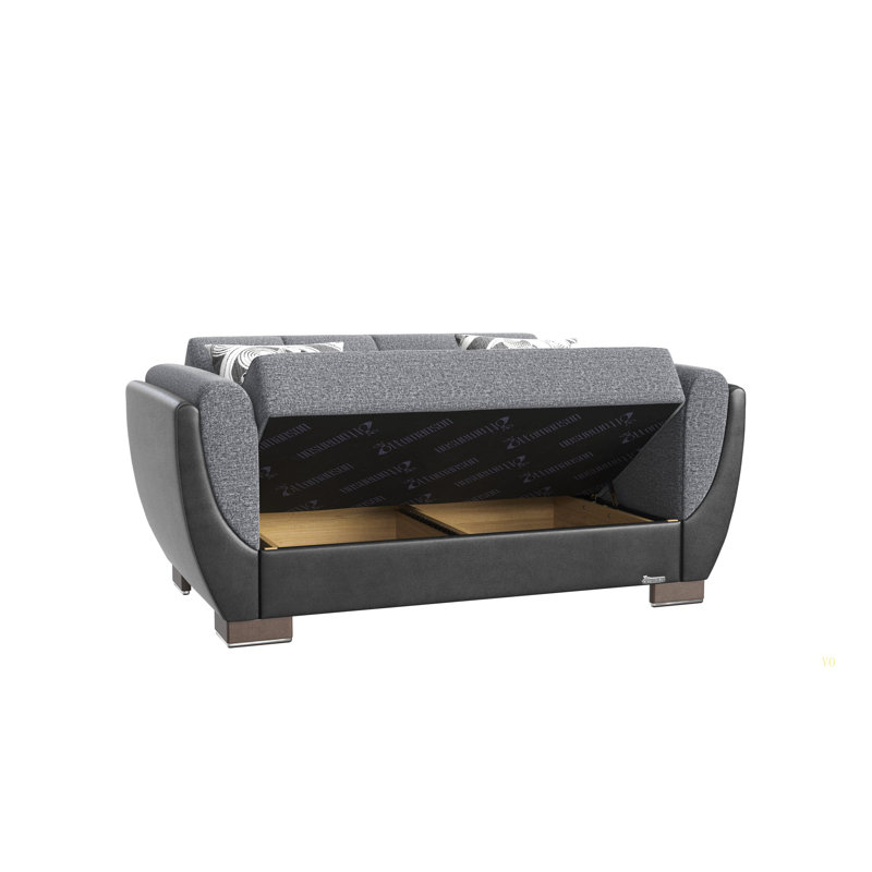 Causeuse convertible avec rangement en polyuréthane Primenest Nimbusflow, Gris