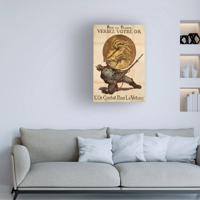 Jules Abel Faivre Give Your Gold To France To Fight For Victory, C.1915 Canvas Art