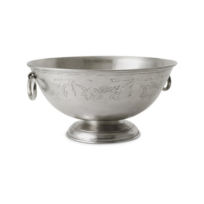Engraved Deep Footed Serving Bowl