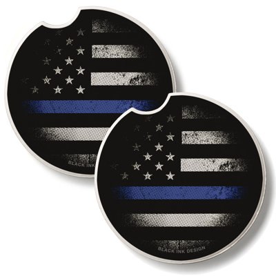 Blue Line 2 Pack Stone Car Coasters