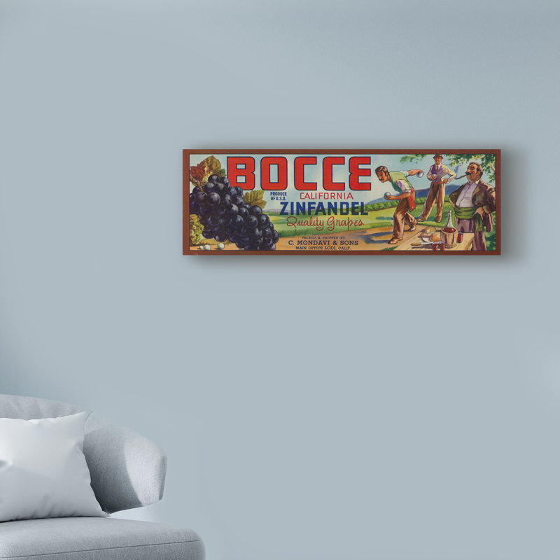 Reproduction d’art sur toile tendue, "vintage label II", H 10 po x l 32 po x P 2 po