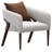 Houston Bouclé Modern Accent Chair - Pebble Gray/Walnut