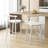 George Oliver Bar Chair Counter Height Stools Set Of 2 With Acacia Wood Frame Supporting Legs White-445296778