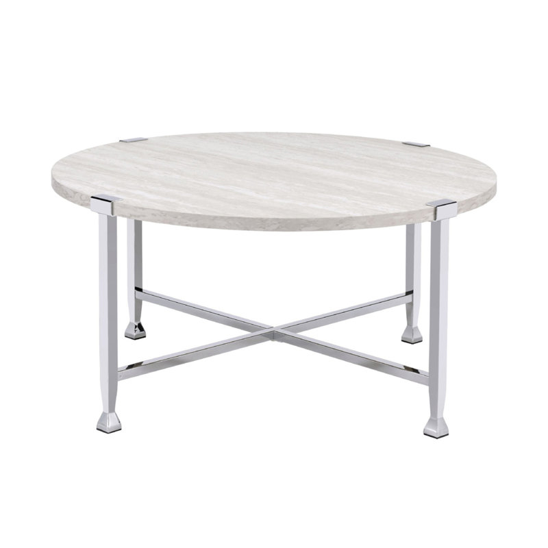 Table basse ronde avec cadre en métal