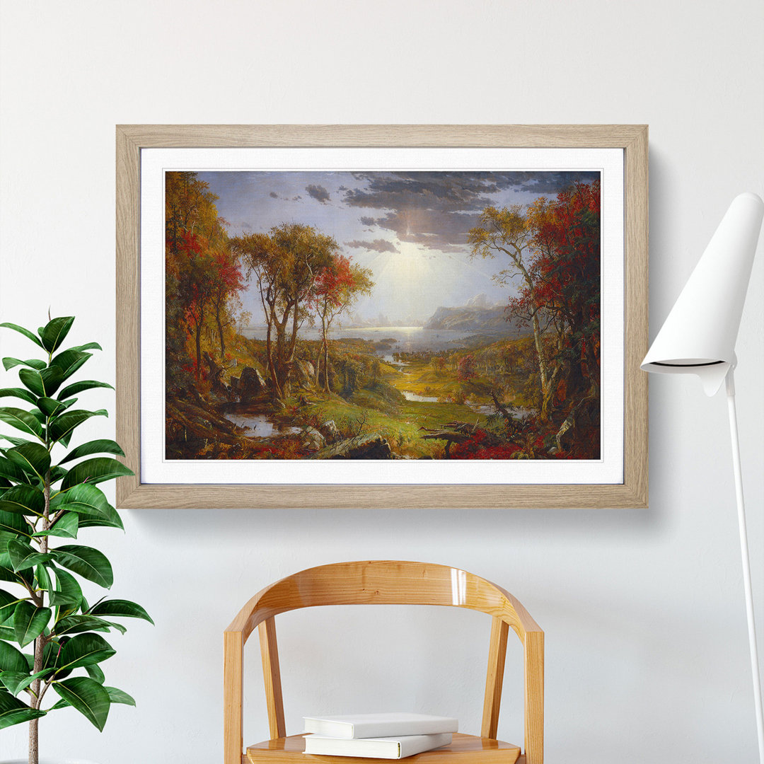Autumn on the Hudson River by Jasper Francis Cropsey - Picture Frame Graphic Art