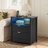 19.7"W 2 Drawer Nightstand With Light-1431849178