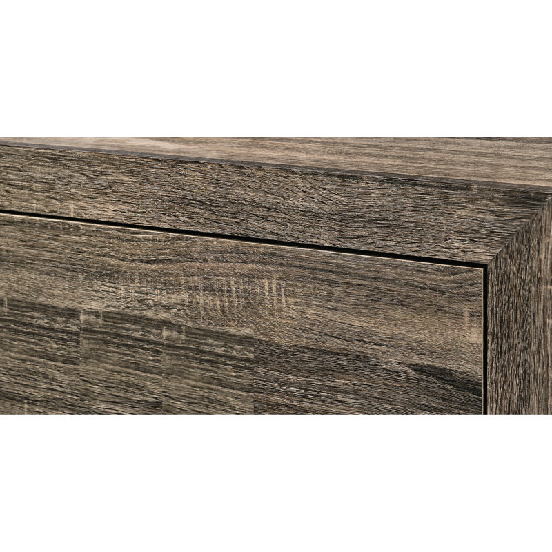 Lit à panneaux contemporain en bois gris