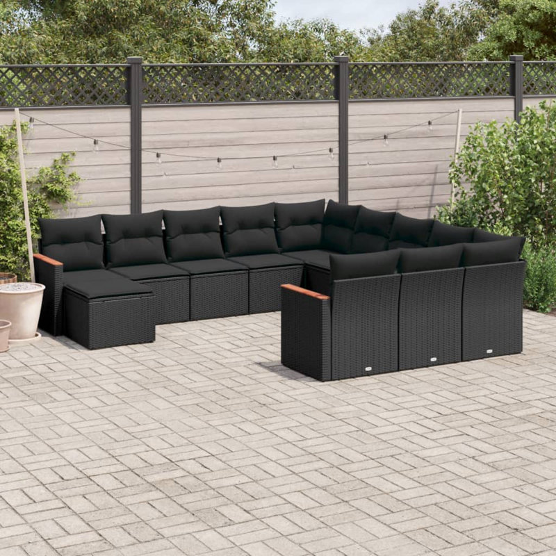  Garden Sofa Set Black