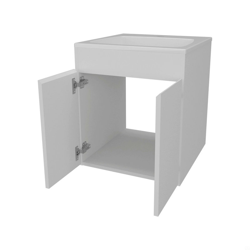 Meuble-lavabo de salle de bain avec deux portes, Blanc