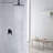 FontanaShowers Matte Black Bathroom Rain Shower System with LED Color Wall Mounted Brass Shower Set