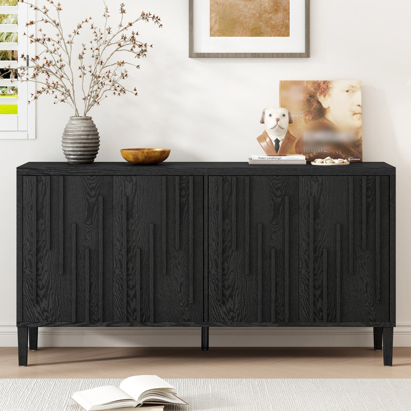 U_Style 59.8" 4-Door Sideboard, Black