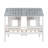 White Pine Low Loft House Bed with Roof, Front Windows and Guardrail, Twin Size