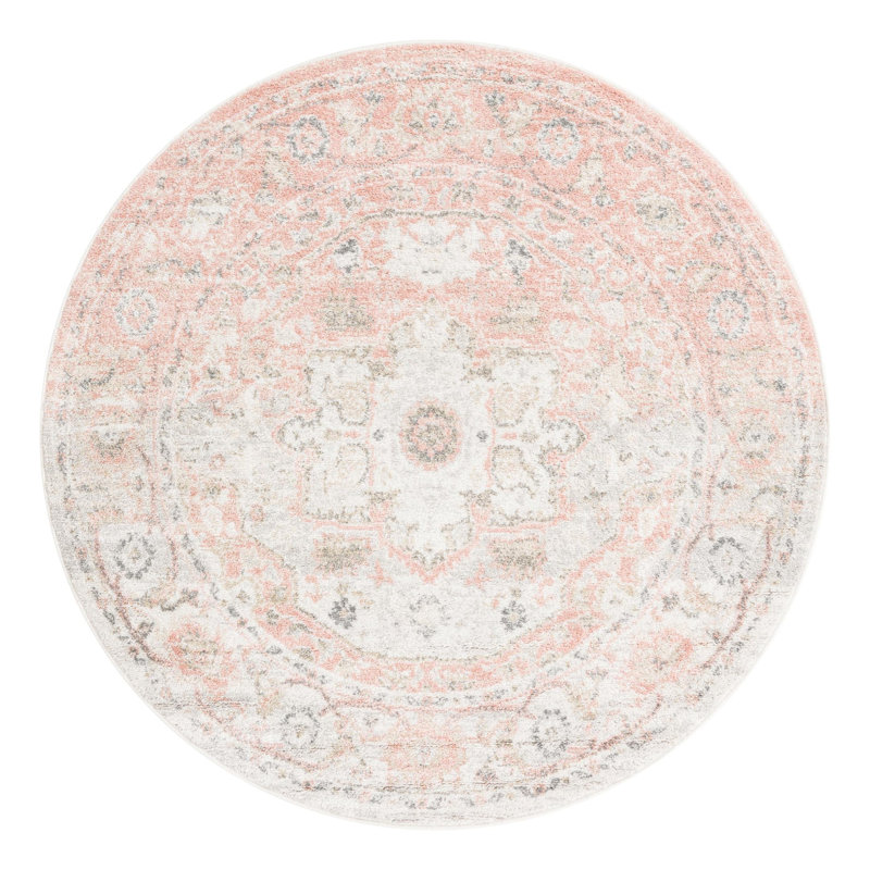 Tallula Oriental Rose Pink Rug, Round 4'1"