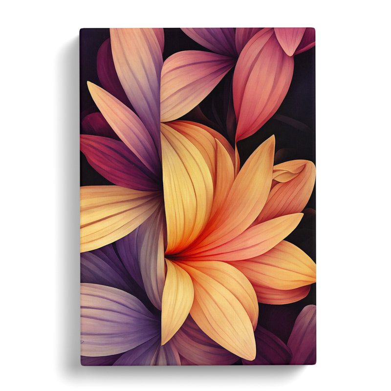 The Adventurous Flowers - Wall Art, Wrapped Canvas, 50cm H x 35cm W, No Matte