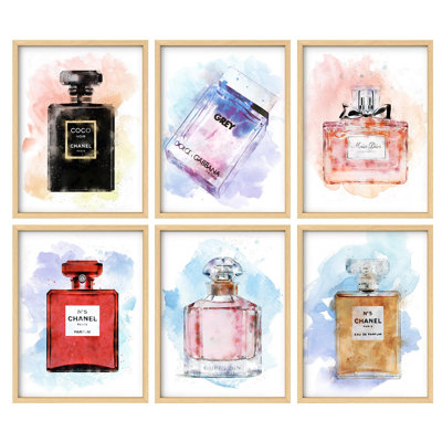 Art mural encadré, ensemble de galerie, bouteille de parfum, passionné de mode et de beauté, photographie décorative moderne pour le salon, la chambre à coucher, le bureau