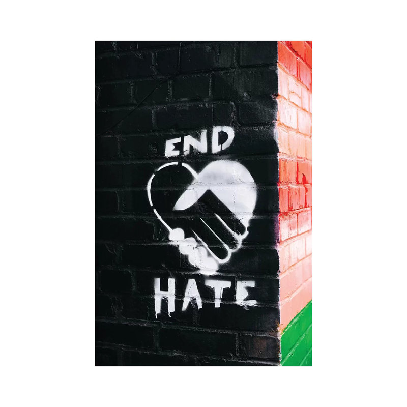 End Hate by Bethany Young - Print on Canvas, 45.72cm H x 30.48cm W x 1.91cm D, Wrapped Canvas