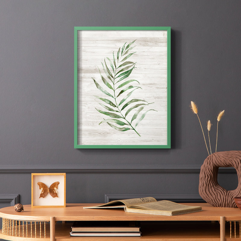 «Tropic Frond I», reproduction encadrée - bois massif, Vert, H 10 po x l 8 po
