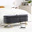 Grey Velvet Living Room & Bedroom : Comfortable, Stylish Storage Bench In Velvet: Soft Upholstery, Metal Frame For Home-773212225