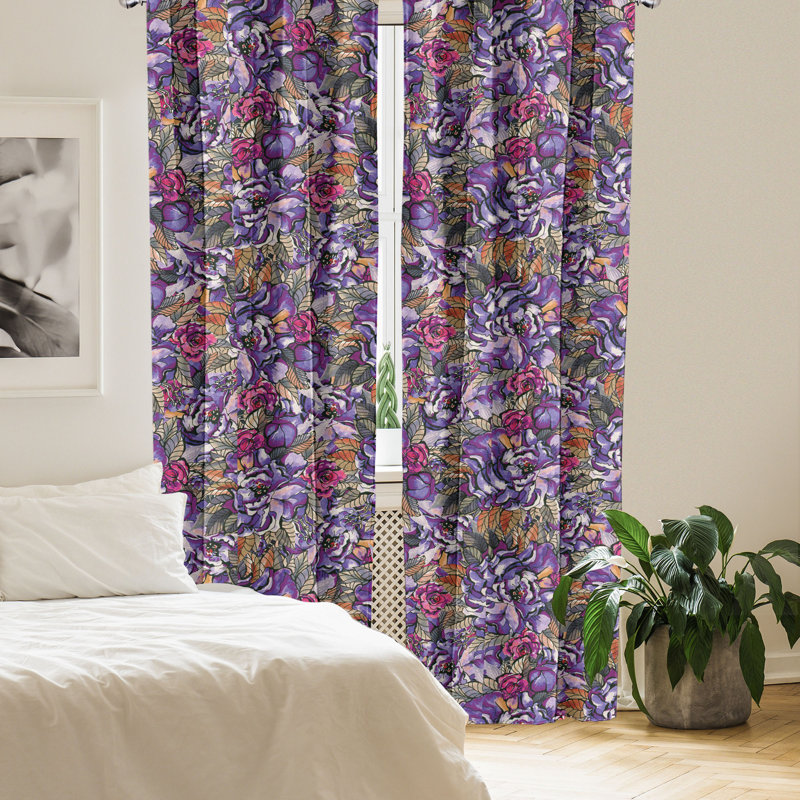 Asmoth Semi Sheer Curtain Pair, 56" W x 63" L