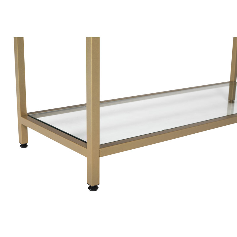 Haye 47'' Glass Top Console Table, Gold
