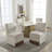 Set of 2 Swivel Upholstered Dining Chairs with Wheels and Hidden Storage