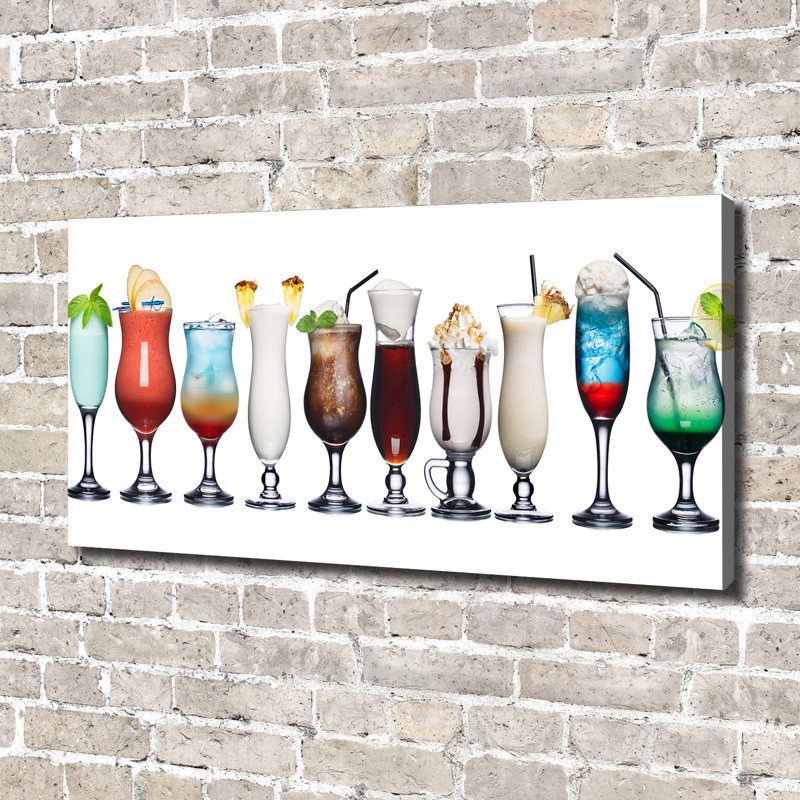 A Set Of Drinks - No Frame Print on Canvas, 70cm H X 140cm W