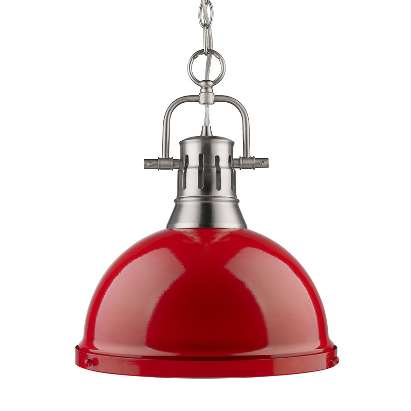Alethia 1 - Light Pendant, Red, Pewter