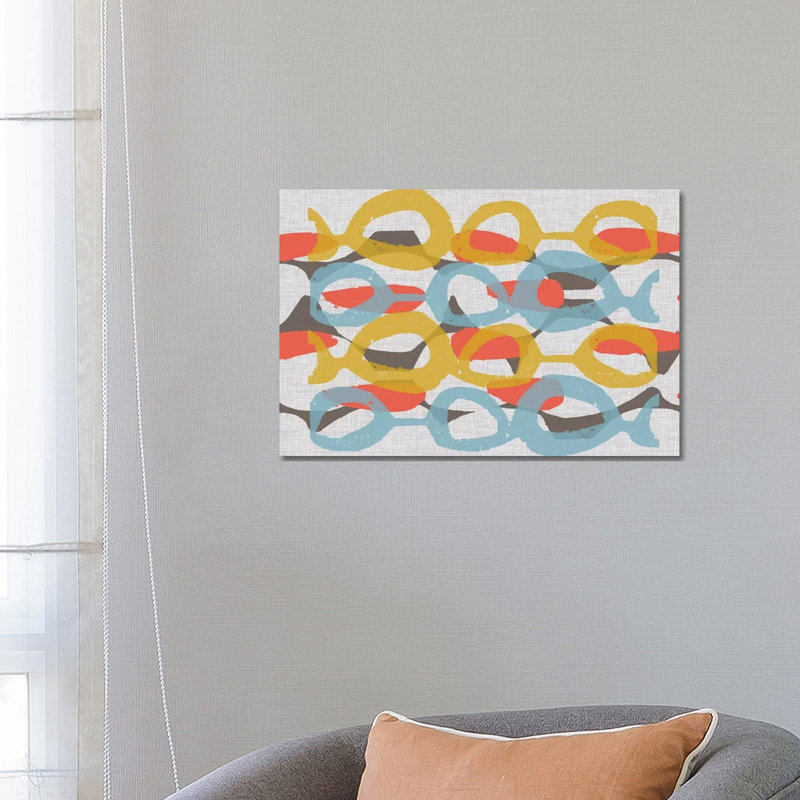 Mid Century Pattern I by Jennifer Goldberger - Wrapped Canvas Painting, 66.04 cm H x 45.72 cm W x 3.175 cm D