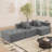 Norvik 3-Piece Modern Minimalist Compression Corduroy Upholstered Boneless Modular Sectional Sofa with Pillows-818738353