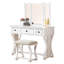 Ensemble de coiffeuse moderne unique pour chambre à coucher avec tabouret, miroir pliable, tiroirs, placage en MDF, meuble de toilette 1 pièce-66783891