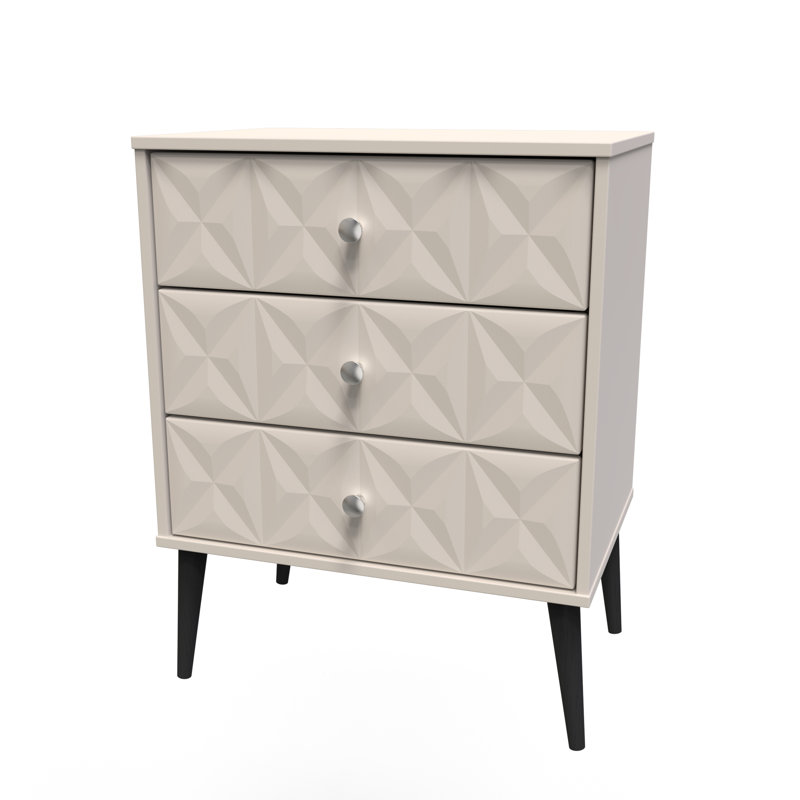 Fully Assembled Herta 3 - Drawer Chest of Drawers, Kashmir Matt