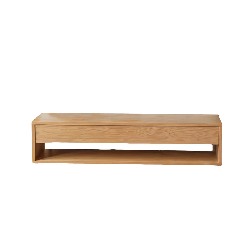Banc de rangement en bois massif Naikia, Naturel