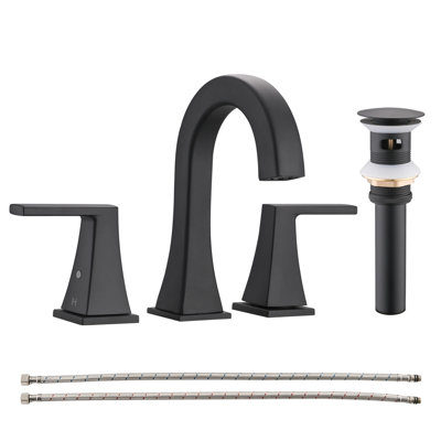 Robinet de lavabo de salle de bain à large entraxe avec bonde escamotable