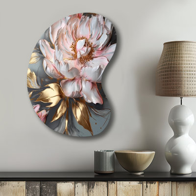 Congleton - Asymmetrical Peonies Metal Wall Art, Irregular Shape Metal Wall Sculpture Print