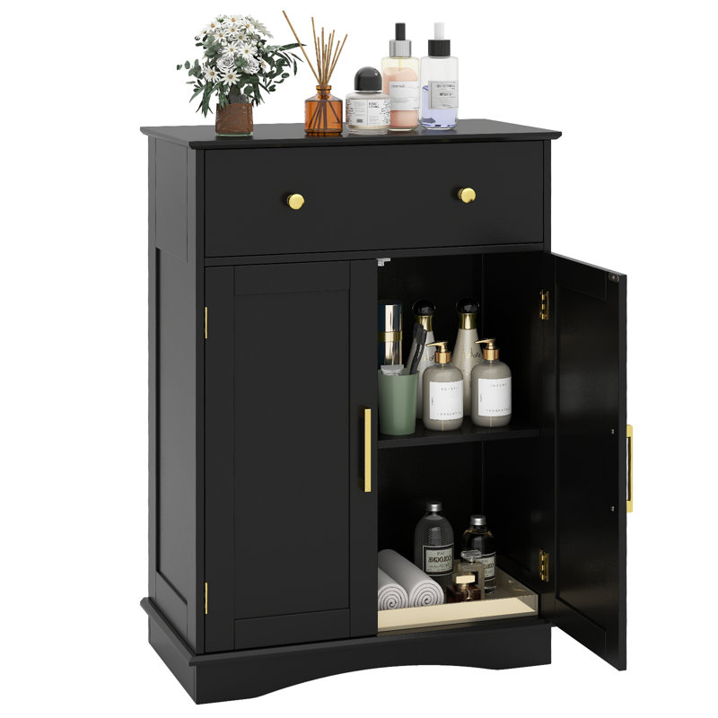 Freestanding Bathroom Cabinet, Black