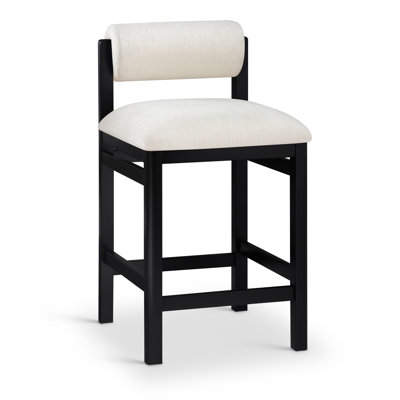 Frakes Linen Textured Fabric Upholstered Counter Stool