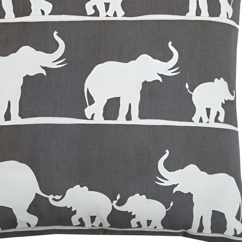 Coussin décoratif en coton 20 po gris et blanc