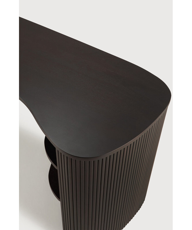 Roller Max Solid Wood Executive Desk, Dark Brown
