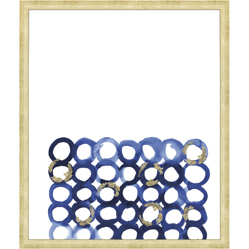 Phases in Step 2 Blue / Gold - Floater Frame, reproduction d'art sur toile, H 26 po x l 22 po x P 2 po