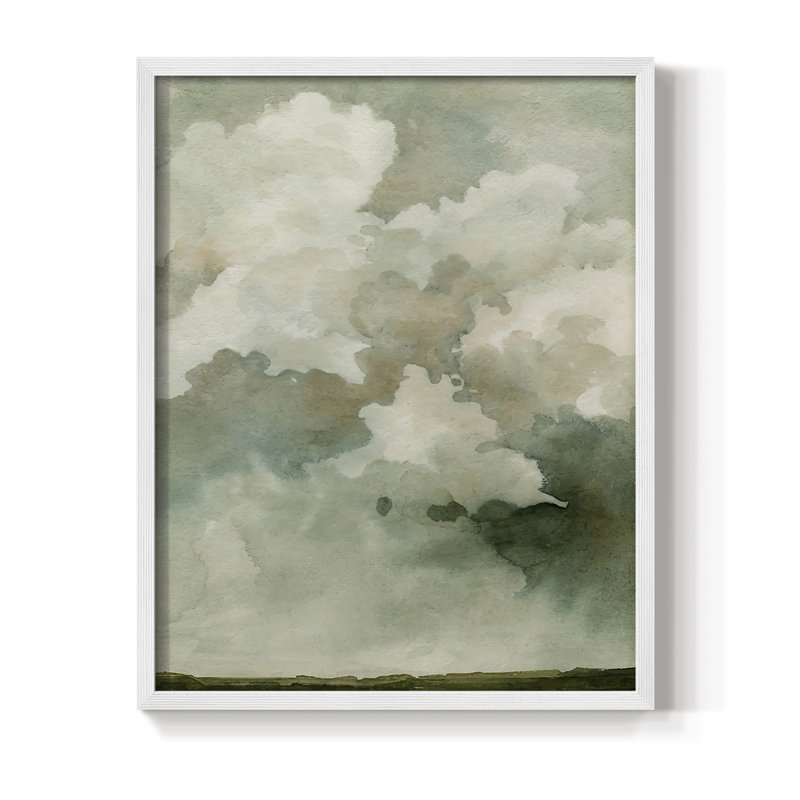 «Coming Rain I», reproduction encadrée - bois massif, Blanc, H 14 po x l 11 po