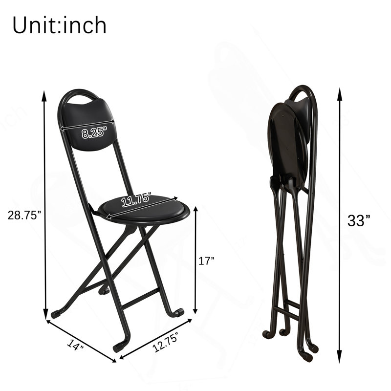 Tabouret pliant 4 pièces avec dossier, tabouret pliant rembourré et rembourré, chaises pliantes portatives pour la cuisine à l'intérieur et à l'extérieur (café, date prévue de livraison: 2025/6/30)
