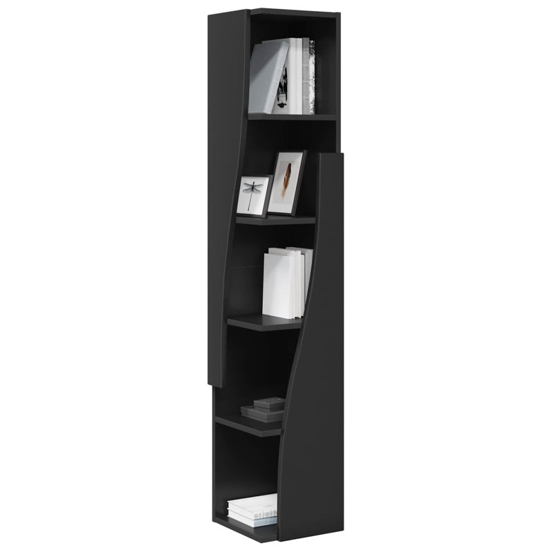 Engineered Wood Standard Accent Cabinet, 140 cm H x 27.5 cm L x 27 cm D, Black